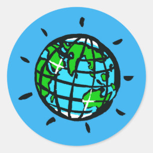 Save our Planet Earth - Blue & green Classic Round Sticker