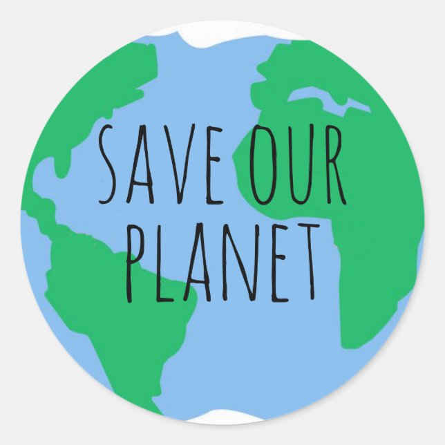 Save our Planet - Earth Classic Round Sticker (Front)