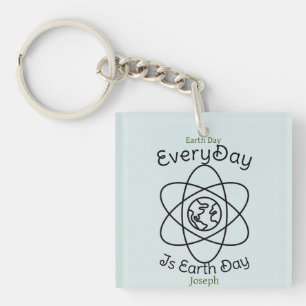 save our planet, every day is earth day, custom key ring