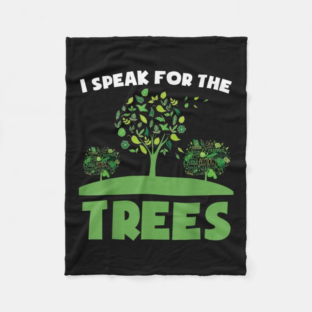 Save Our Planet For Environmental Protection Trees Fleece Blanket (Front)