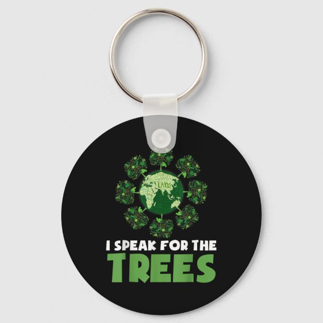 Save Our Planet For Environmental Protection Trees Key Ring (Front)