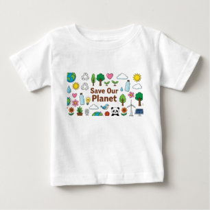 Save Our Planet kids drawing crayon colour penci Baby T-Shirt