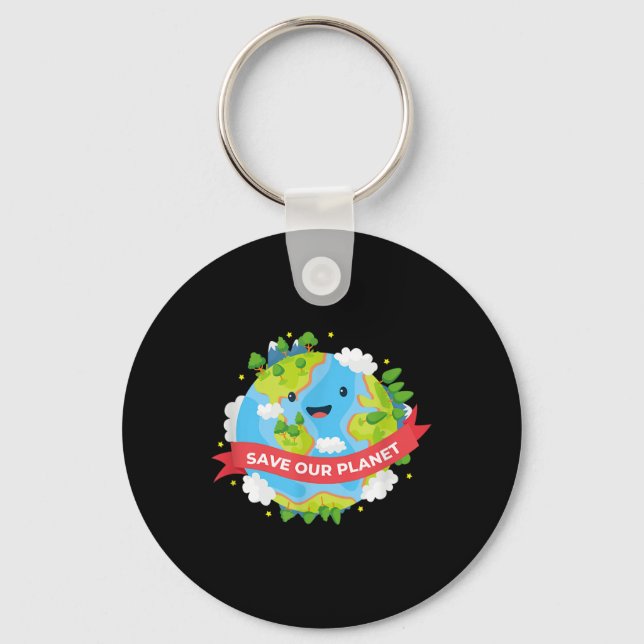 Save Our Planet Mother Earth Environmental Protect Key Ring (Front)