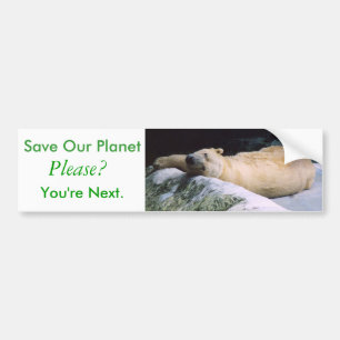 Save Our Planet series Polar Bear bumper sticker