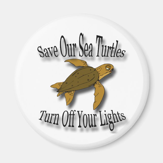 Save Our Sea Turtles black Magnet (Front)