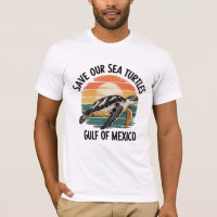 Save Our Sea Turtles Retro Sunset Gulf of Mexico