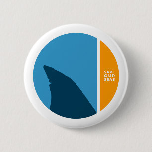 save our seas circles 6 cm round badge