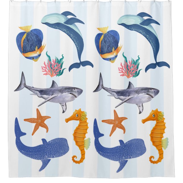 Save Our Seas | Endangered Marine Animals Kids  Shower Curtain (Front)