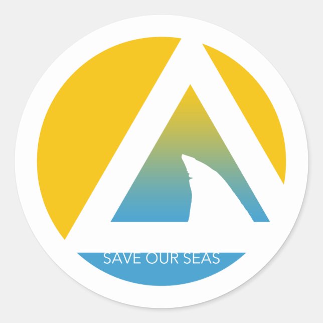 save our seas tricircles classic round sticker (Front)
