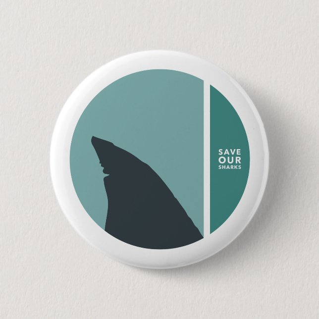 save our sharks circles 6 cm round badge (Front)