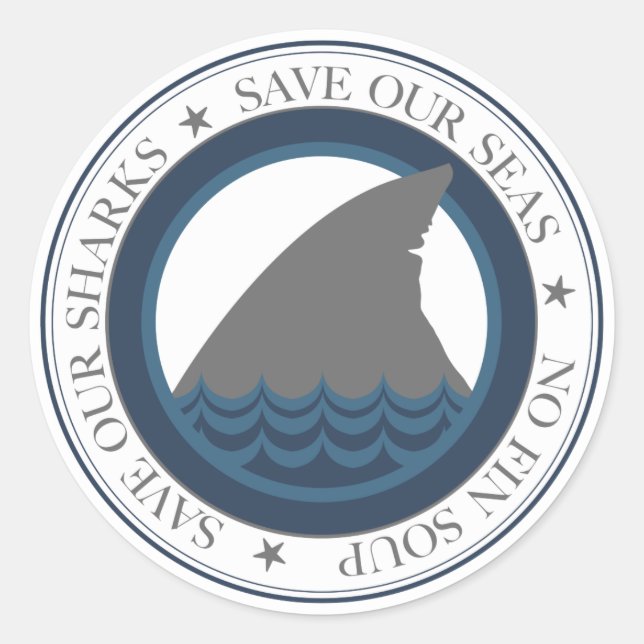 save our sharks classic round sticker (Front)