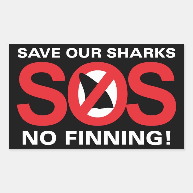 Save Our Sharks No Finning Sticker Glossy (Front)