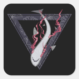 save our sharks SOS floral triangle Square Sticker