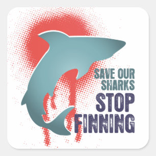 Save Our Sharks Stop Finning Stickers