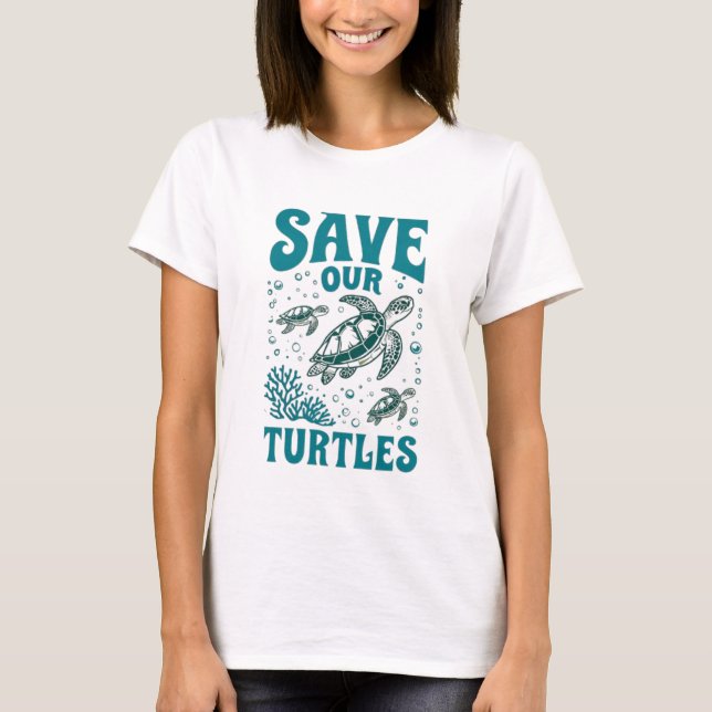 Save our turtles conservation print t-shirt (Front)