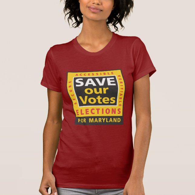 SAVE our Votes square logo, MD colours T-Shirt (Front)