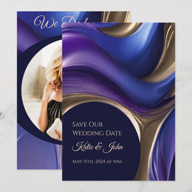 Save Our Wedding Date- Modern Photo- Save The Date (Front/Back)