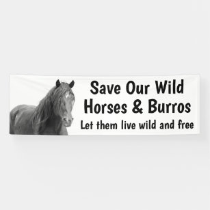 Save Our Wild Horses 2.5 x 8 Banner