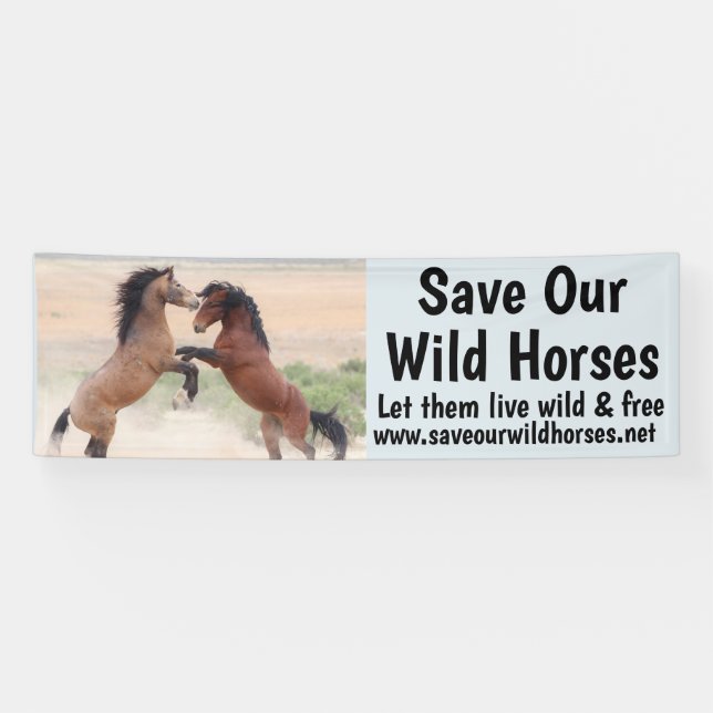 Save Our Wild Horses 2.5 x 8 Banner (Horizontal)