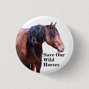 Save Our Wild Horses 3 Cm Round Badge