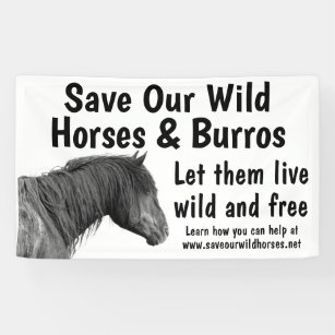 Save Our Wild Horses 3 x 5 Banner