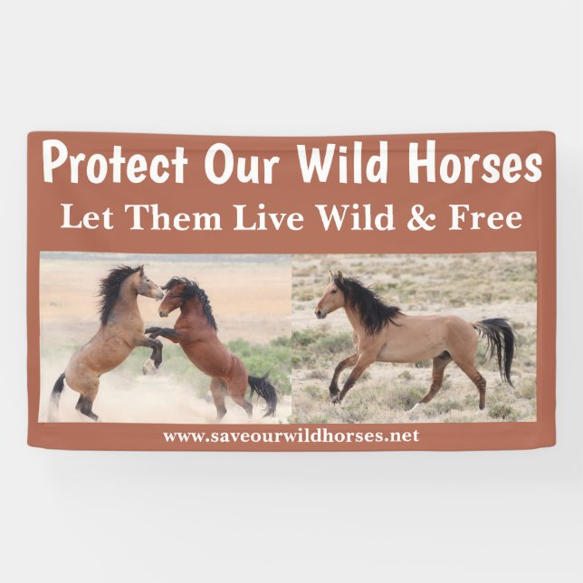 Save Our Wild Horses 3 x 5 Banner (Horizontal)