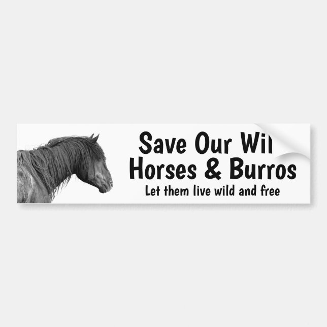 Save Our Wild Horses Bumper Sticker  (Front)