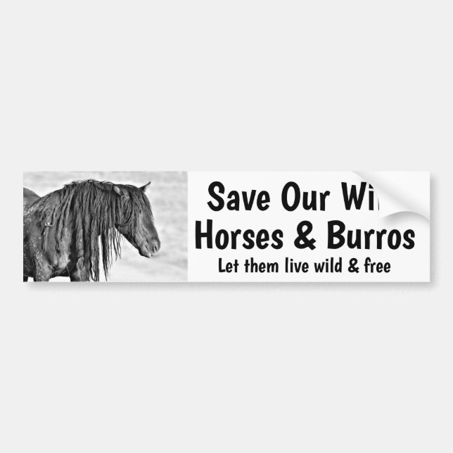 Save Our Wild Horses Bumper Sticker (Front)