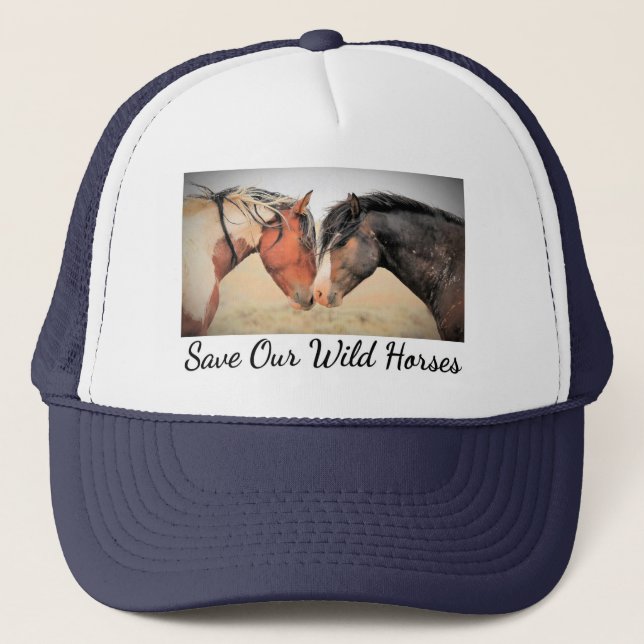 Save Our Wild Horses Fancy Trucker Hat (Front)