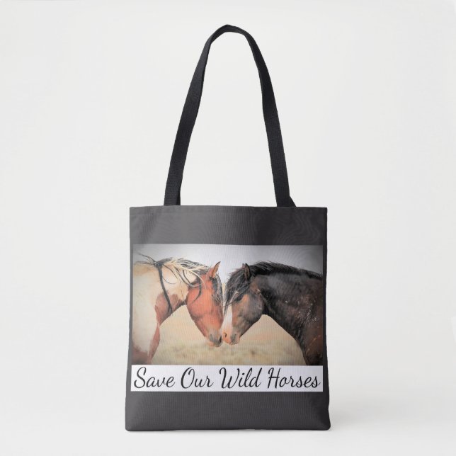 Save Our Wild Horses Tote Bag (Front)