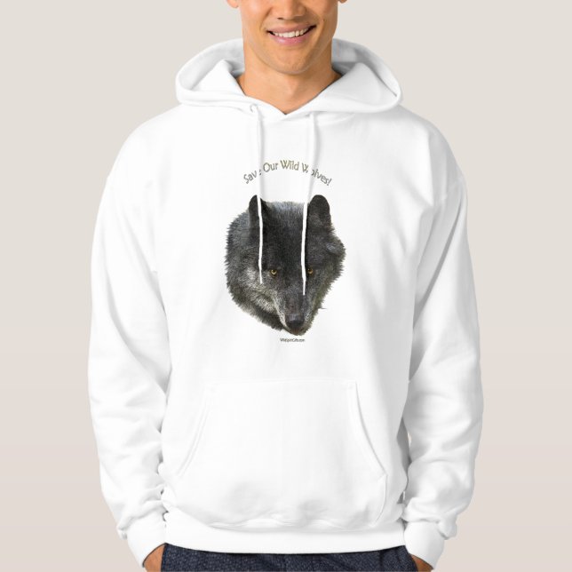 SAVE OUR WILD WOLVES Wildlife Supporter Hoodie (Front)