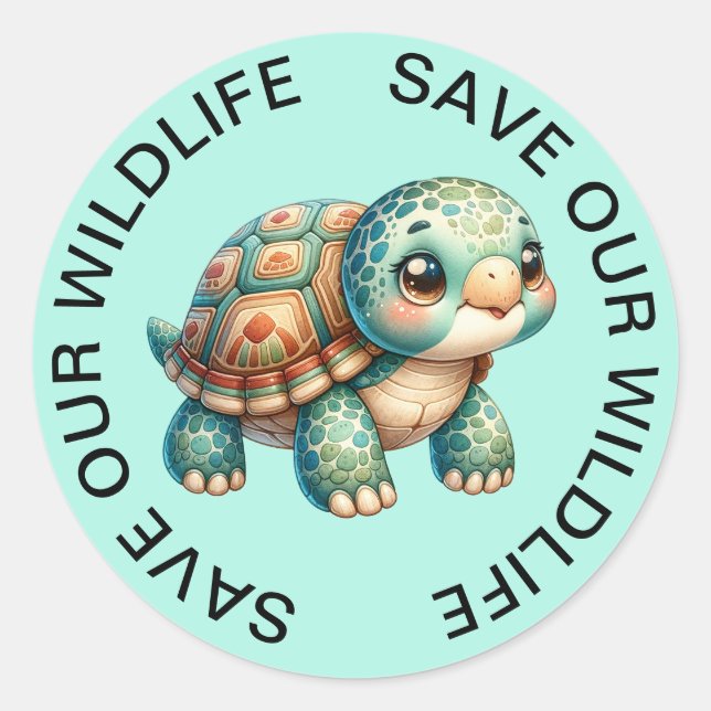 Save our Wildlife Turtle Stickers (Front)
