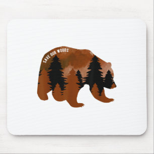 Save Our Woods Environmental Protection Bear Grizz Mouse Mat
