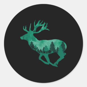 Save Our Woods Environmental Protection Deer Natur Classic Round Sticker