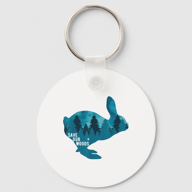 Save Our Woods Environmental Protection Rabbit Nat Key Ring (Front)