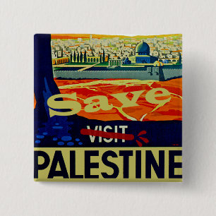 Save Palestine 15 Cm Square Badge