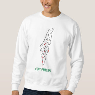 Save Palestine bleeding map - Freedom for Palestin Sweatshirt