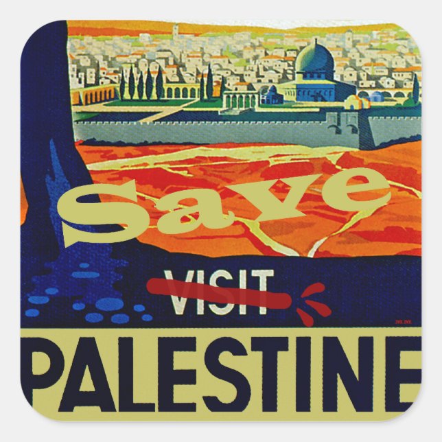 Save Palestine Square Sticker (Front)