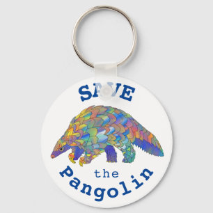 Save Pangolin Endangered Animal Rights Activism Key Ring