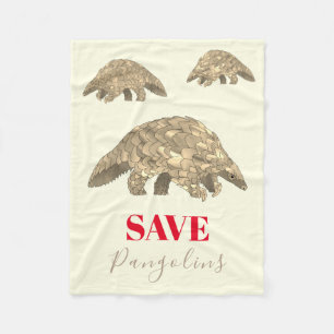 Save Pangolins Fleece Blanket