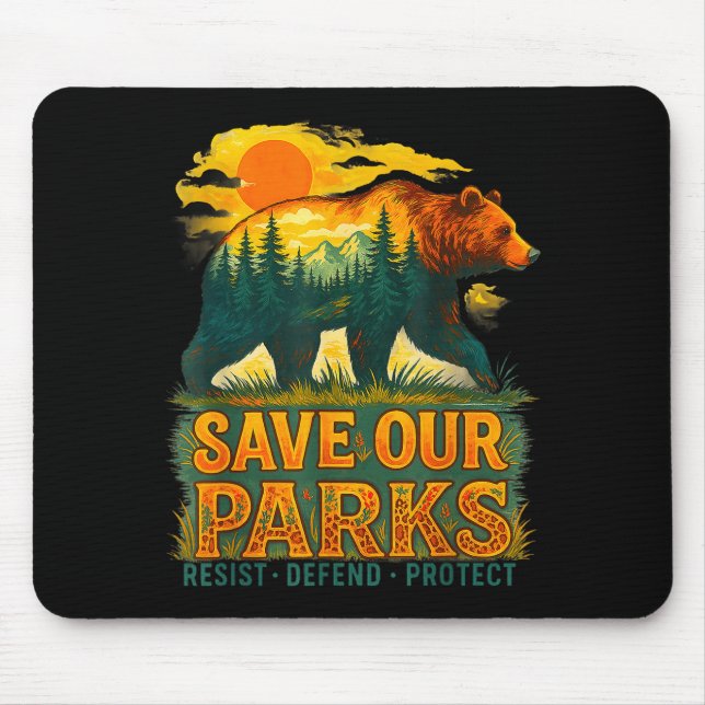 Save parks conservation bear nature park visitors mouse mat (Front)