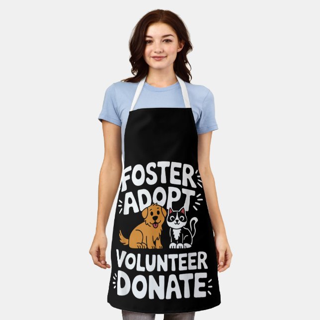 Save Pet Foster Adopt Volunteer Donate Dog and Cat Apron (Worn)