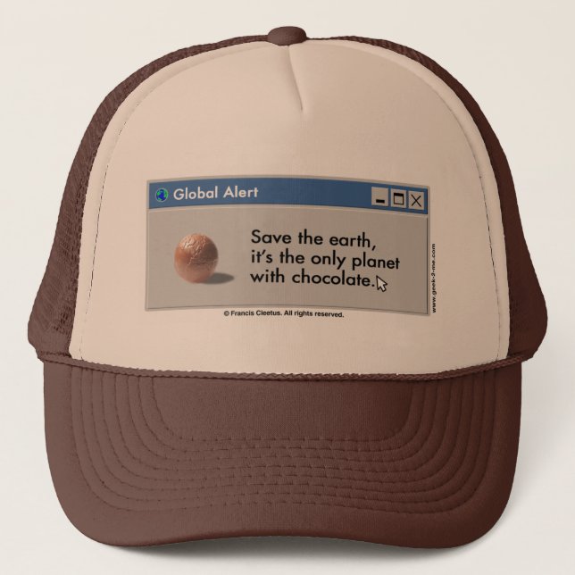 Save Planet Chocolate hat! Trucker Hat (Front)