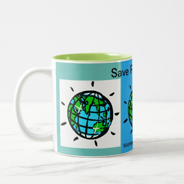 Save Planet EARTH - Climate change - Ecology Two-Tone Coffee Mug (Left)