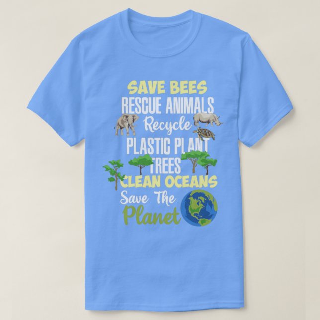 Save Planet Earth Oceans World Gift T-Shirt (Design Front)