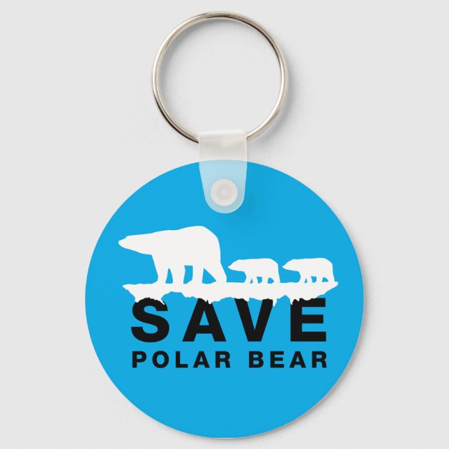 Save Polar Bear Key Ring (Front)