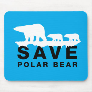 Save Polar Bear Mouse Mat