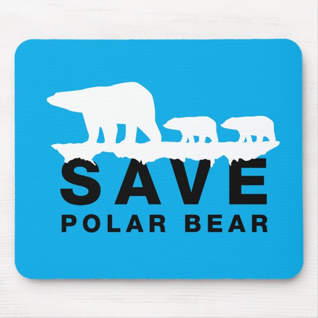Save Polar Bear Mouse Mat (Front)