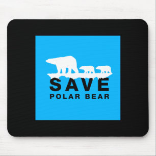 Save Polar Bear T Shirt Mouse Mat
