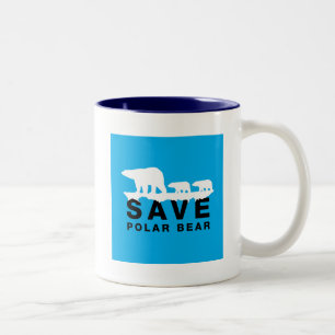 Save Polar Bear Two-Tone Coffee Mug